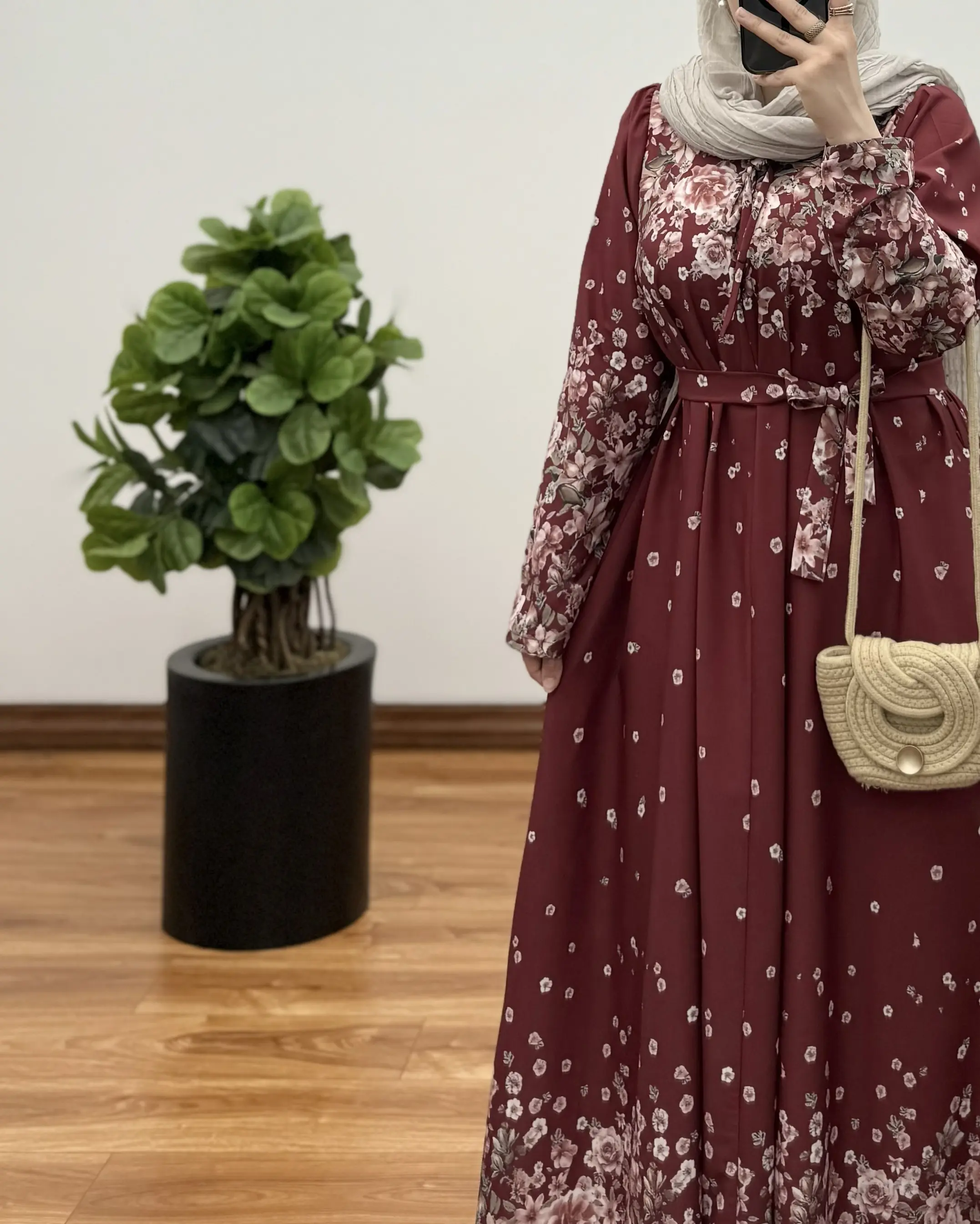 پیراهن مانتویی ایتالیایی کرپ فلور ماهرخ